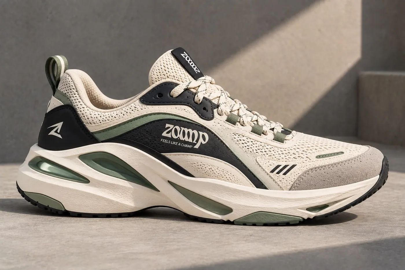 Summit in cream, sage and black